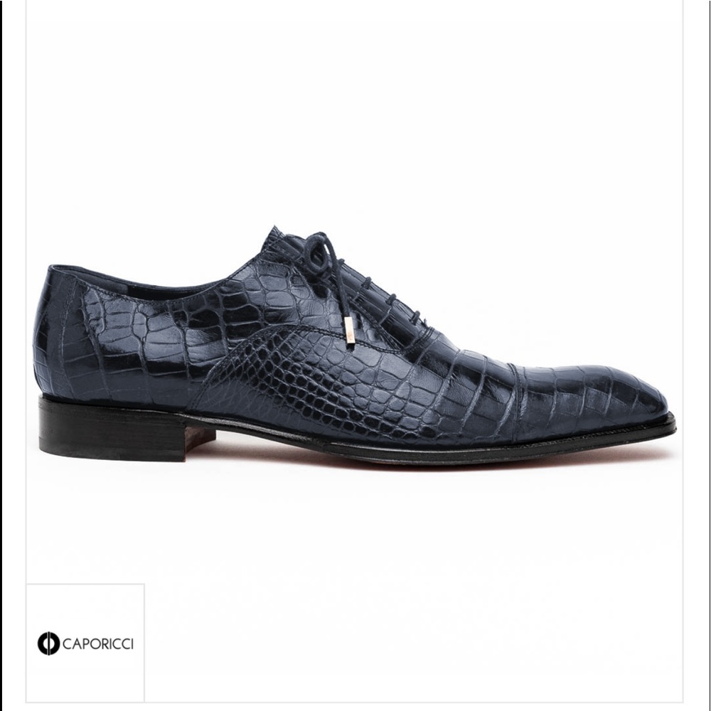 CAPORICCI 1114 Navy Genuine Alligator shoes